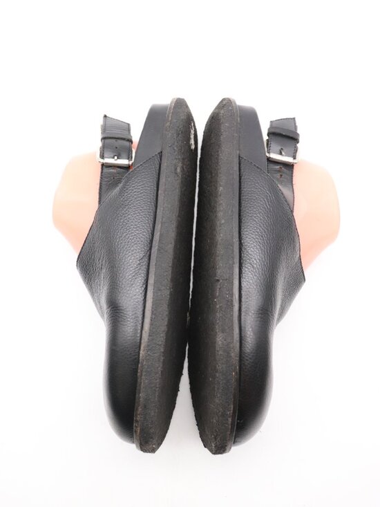 Vinny’s Strapped Mule Men\'s Size EU 43 Black Leather Buckle Sandals Crepe Sole main image 4